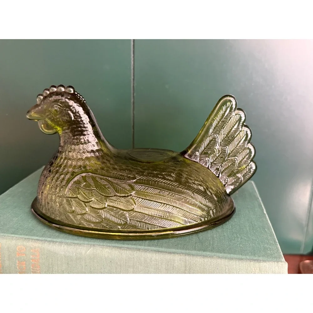 Indiana Glass Hen on Nest Covered Dish | Vintage Chicken Candy Dish |
